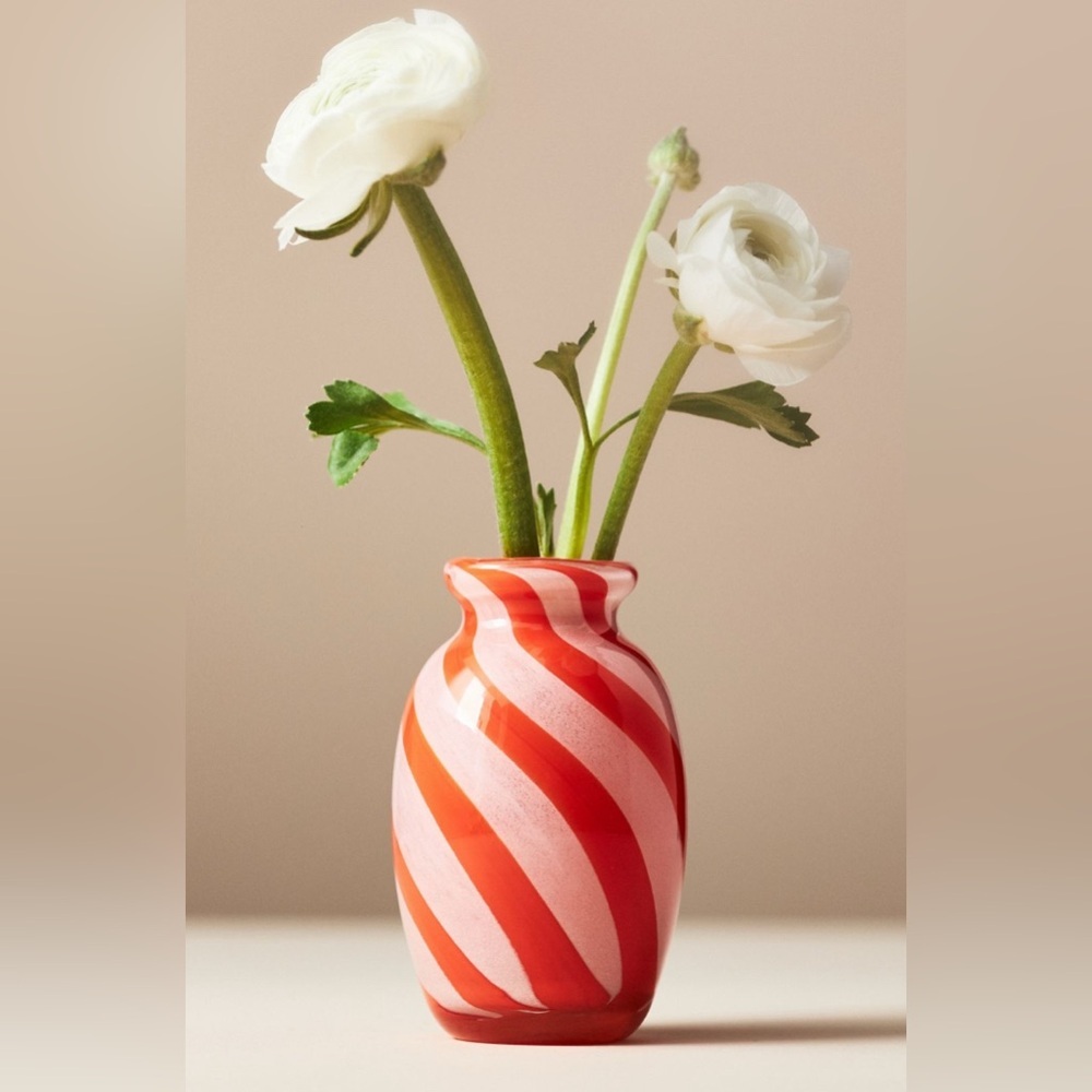 Anthropologie Peper Glass Bud Vase Hot Pink Home Office Decor Elegant - Picture 7 of 8